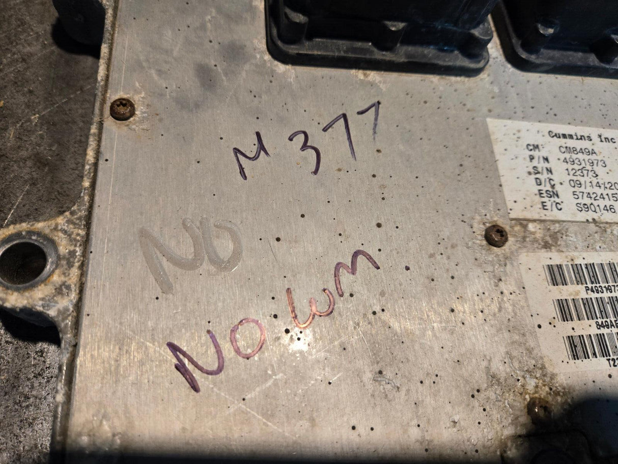 CUMMINS CM849A 4931973 ECM NO COMMUNICATION / FOR PARTS