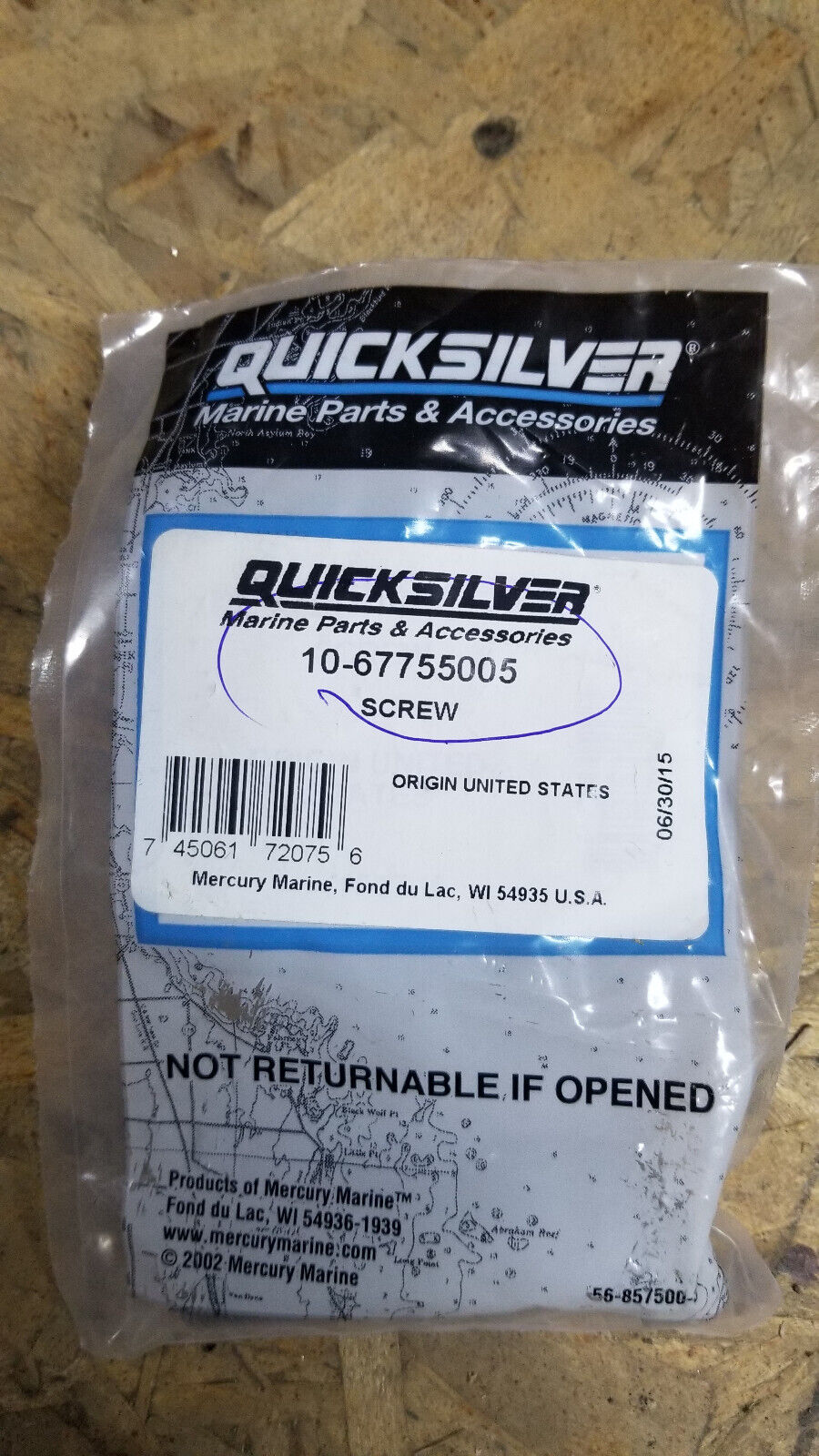 QUICKSILVER 10-67755005 BOLT SCREW