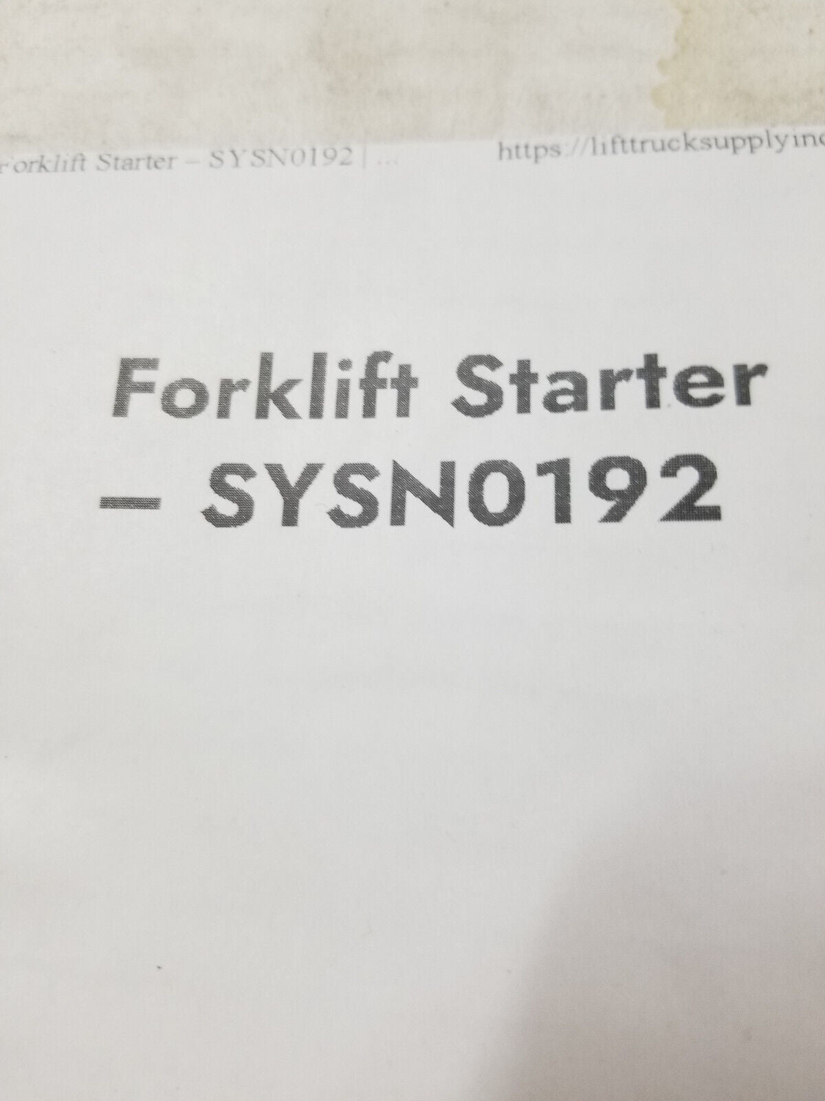 YT580094114 STARTER - NEW 580094114 for Yale