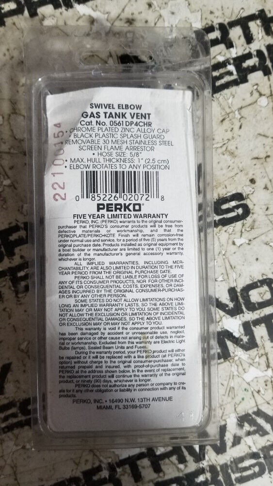 Perko Gas Tank Vent w/Swivel Elbow - Chrome/Black 0561DP4CHR