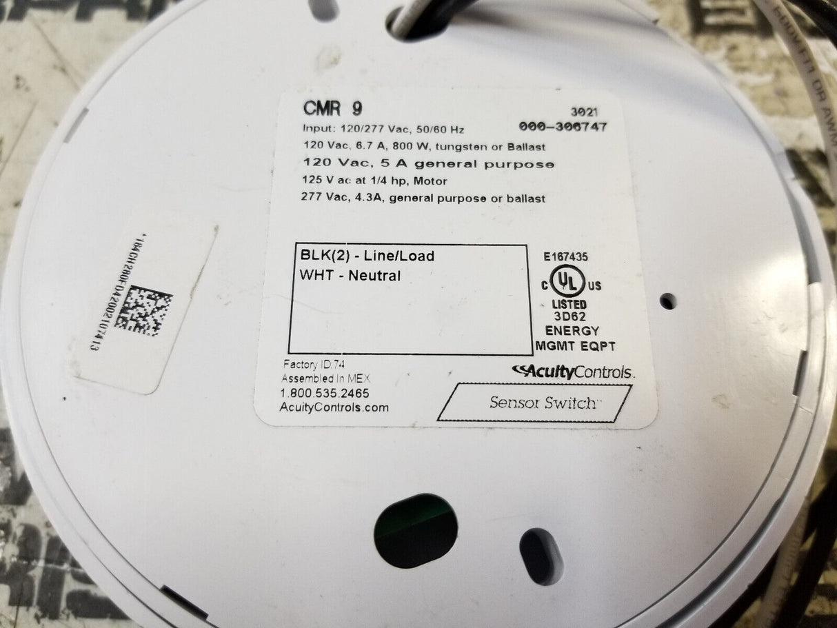 Acuity Sensorswitch CMR 9 Occupancy Sensor 12 ft Radius Ceiling White New CMR-9