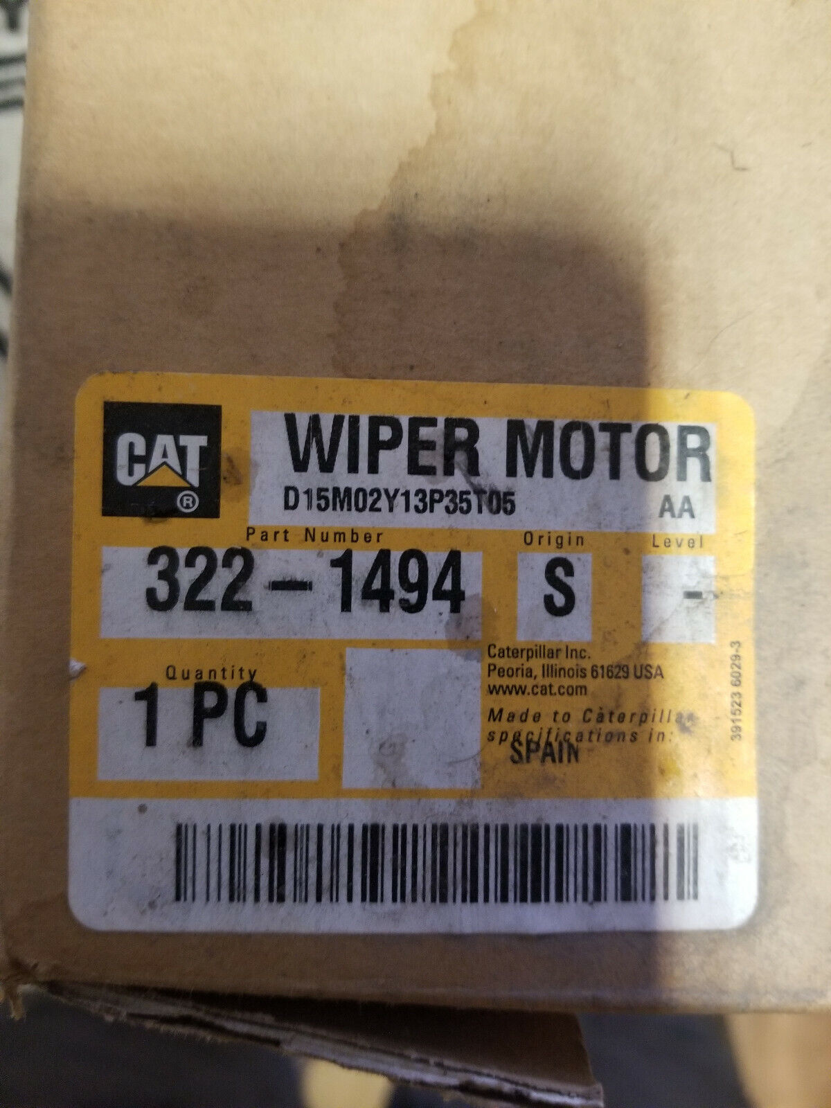 322-1494 CATERPILLAR WIPER MOTOR
