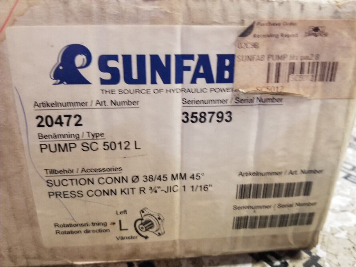 SUNFAB SC 5012 L 20472 Bent Axis HYDRAULIC MOTOR SC5012L 20472