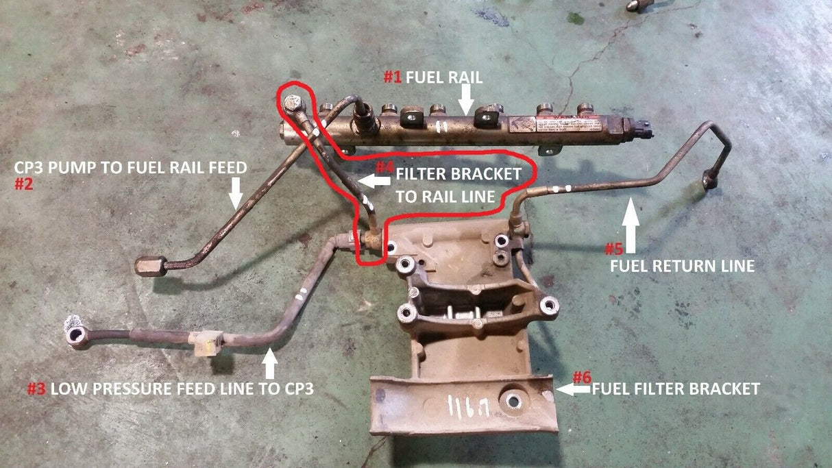 2011 - 2015 CUMMINS 6.7L CP3 TO FUEL RAIL LINE #4 68067099AA 5254822