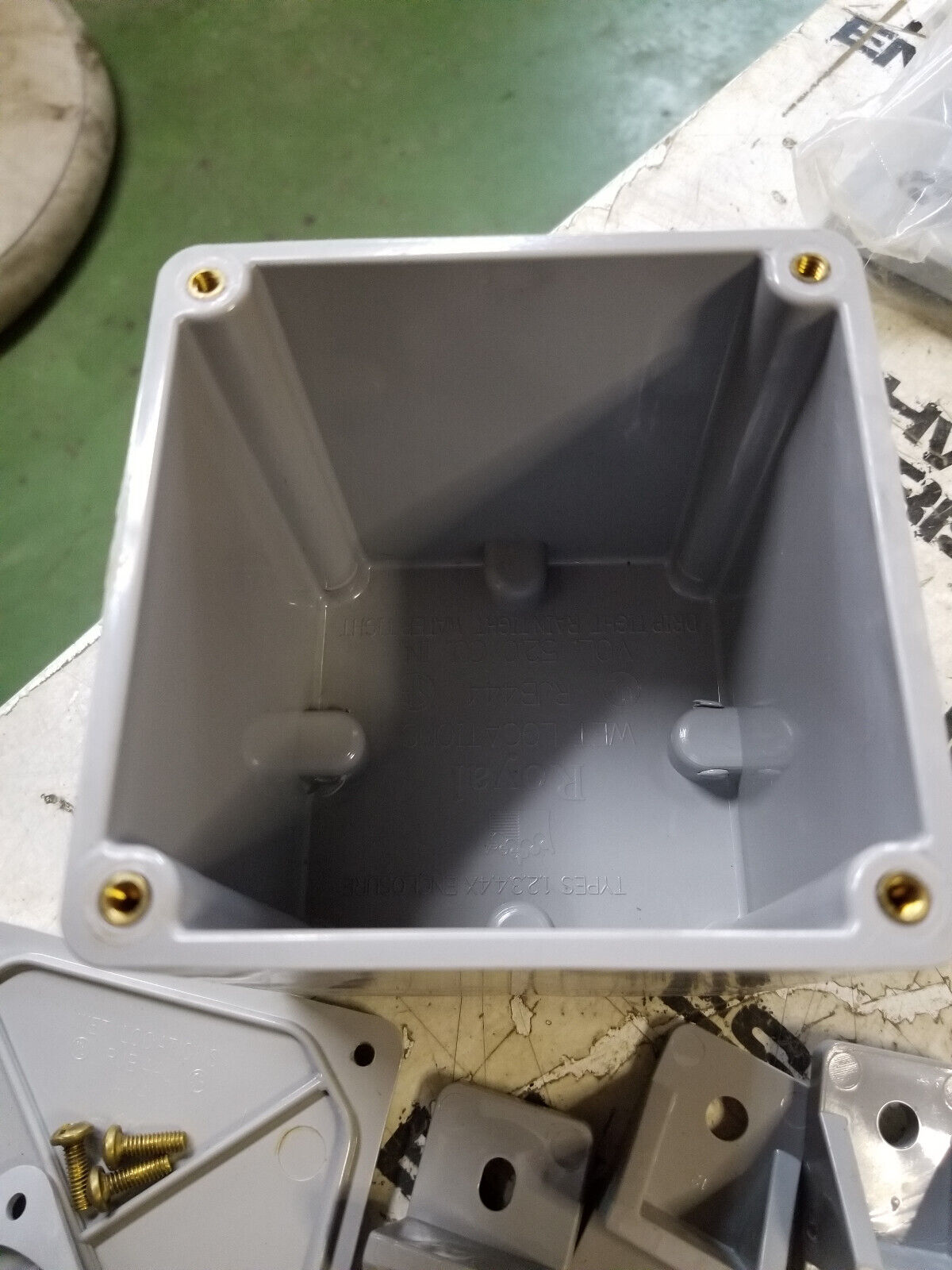 ROYAL RJB44L - Fiberglass Screwcover Junction Box 4x4x4 Enclosure