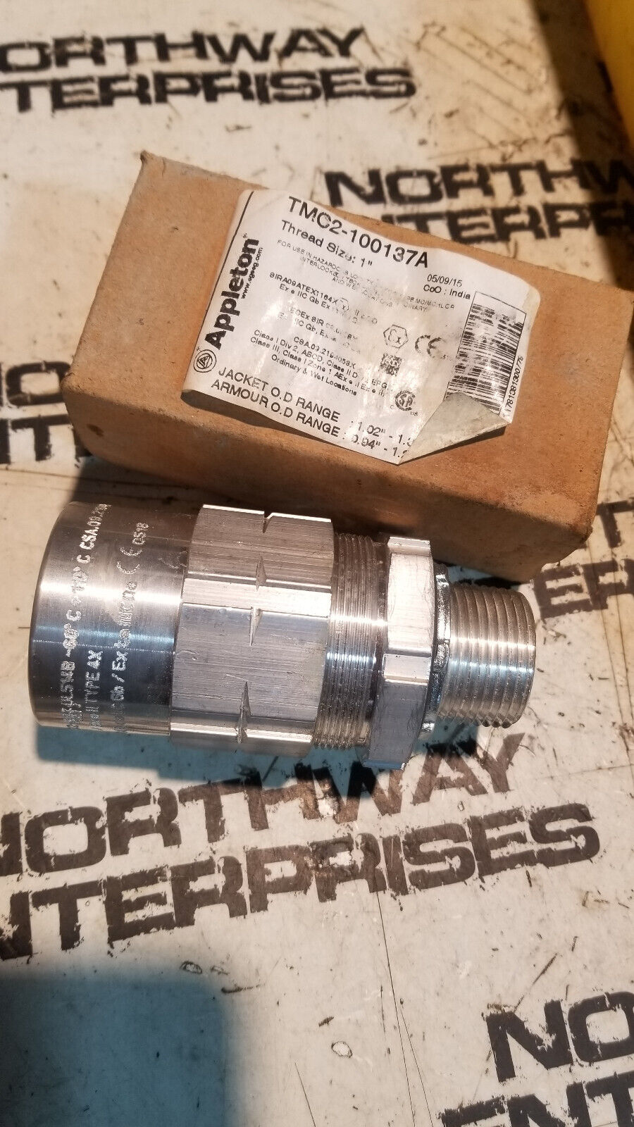 APPLETON TMC2-100137A TMC2 CONNECTOR FOR JACKETED METAL CLAD CABLE TMC2100137A