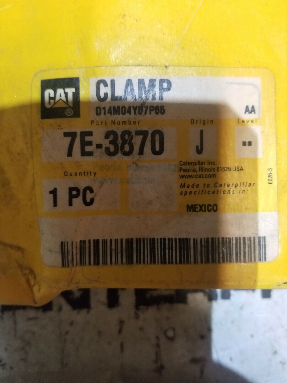 CATERPILLAR 7E-3870 CLAMP