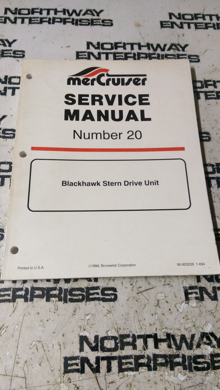 Mercury MerCruiser #20 Service Manual Blackhawk Stern Drive Unit 90-823228
