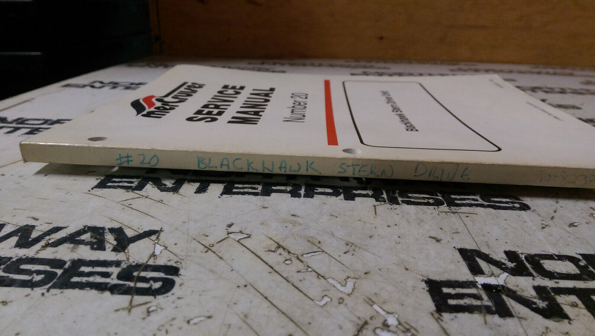 Mercury MerCruiser #20 Service Manual Blackhawk Stern Drive Unit 90-823228