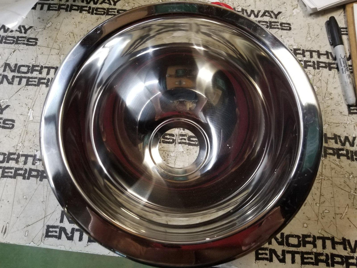 Ambassador Marine S24-1408-UM-R Mirror Polished Half Sphere Stainless Steel Sink