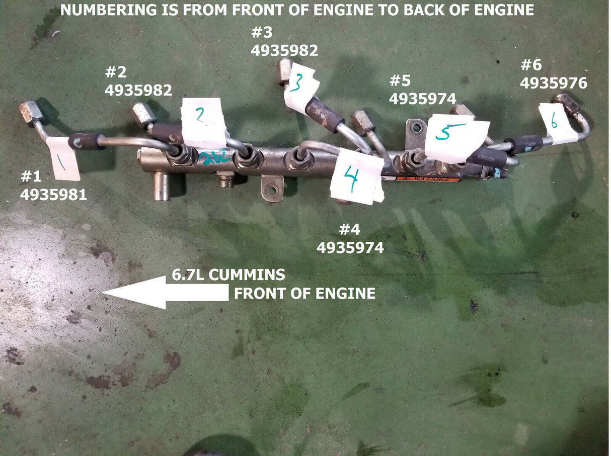4935976 6.7 CUMMINS #6 FUEL INJECTOR LINE