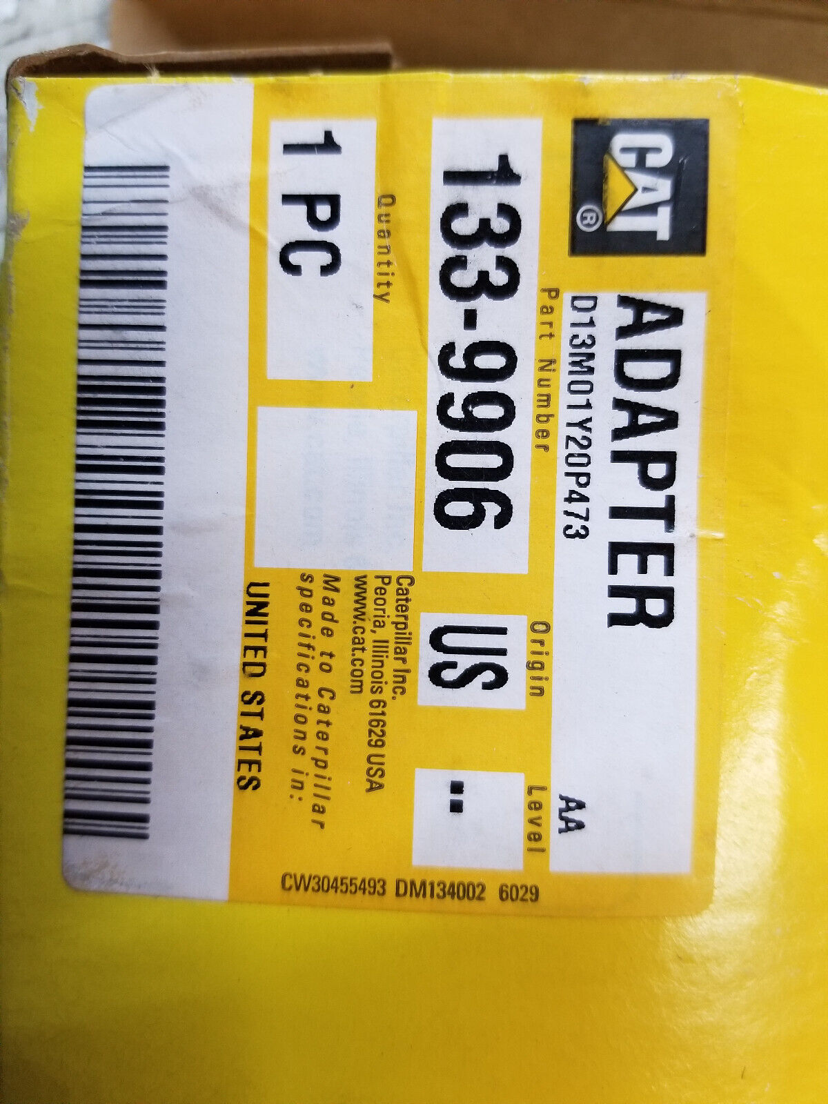 133-9906 CATERPILLAR ADAPTER COUPLING 1339906