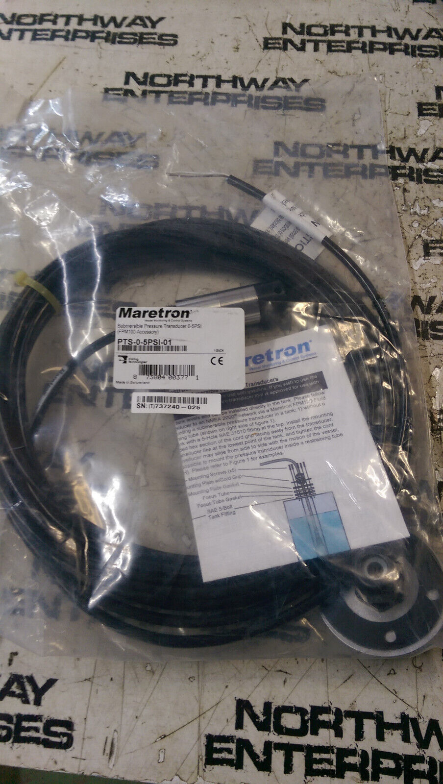 Maretron Submersible Pressure Transducer 0 to 5 PSI PTS-0-5.0 PTS-0-5PS1-01