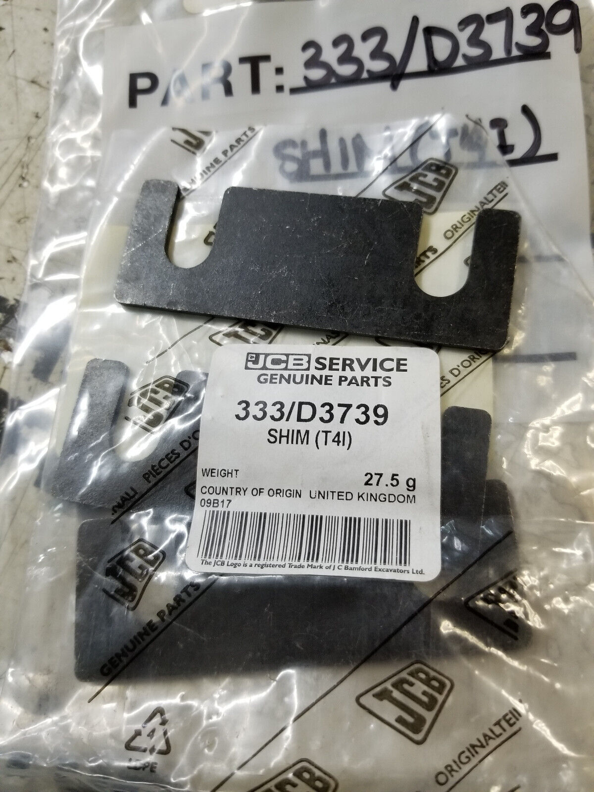 JCB 333/D3739 - SHIM (T4I) FOR JCB (1 PACKAGE OF 3)