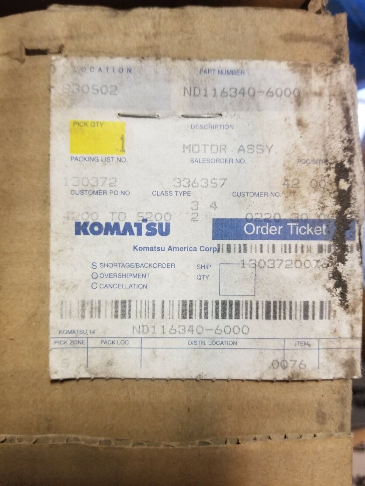 DENSO BLOWER MOTOR 116340-6010 24V ND116340-6000
