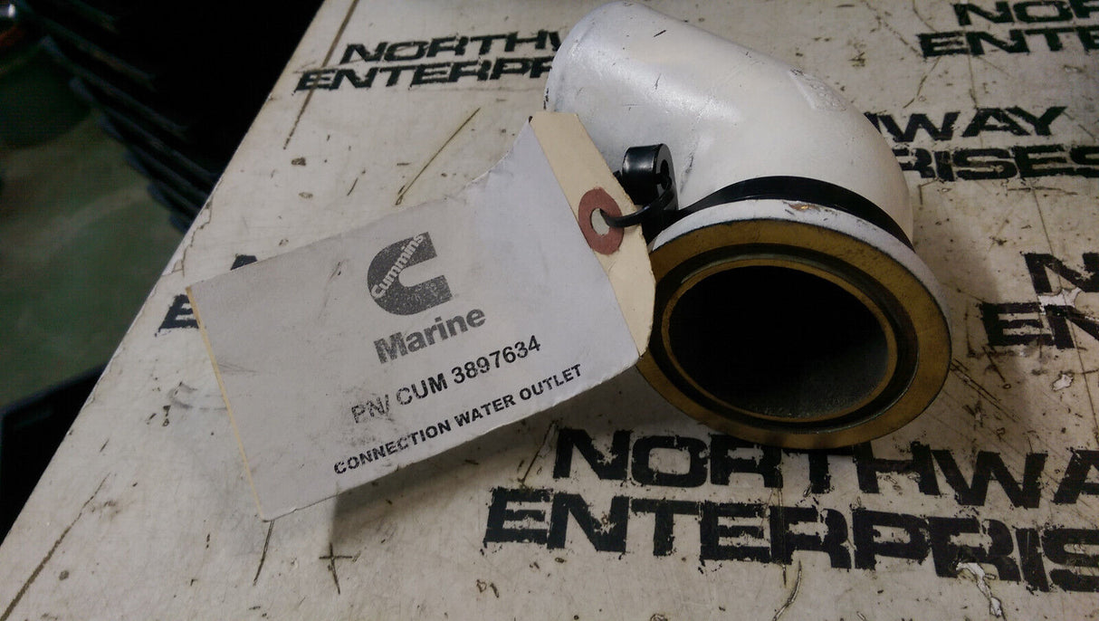 Cummins Boat Water Outlet Connection 3897634 | 2 1/8 Inch Brass