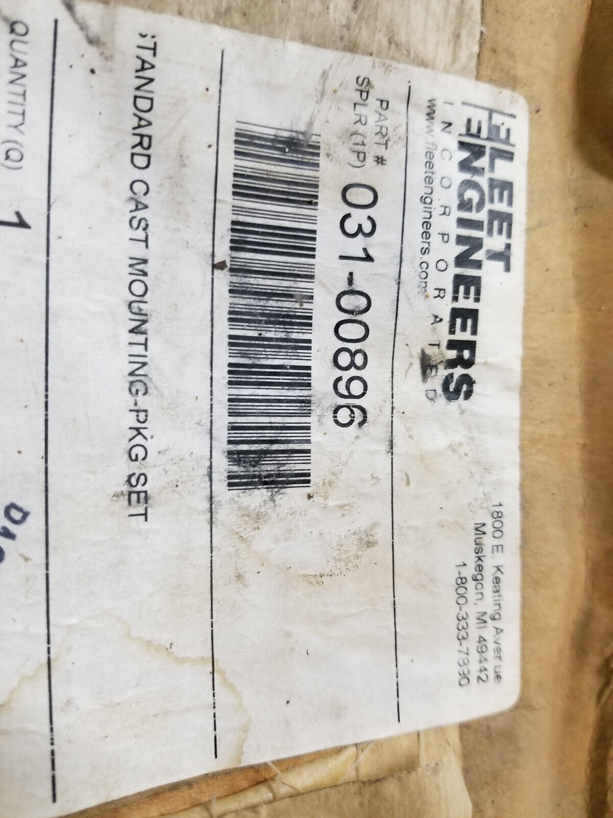 031-00896 Fleet Engineers Mud Flap Hanger Kit STD