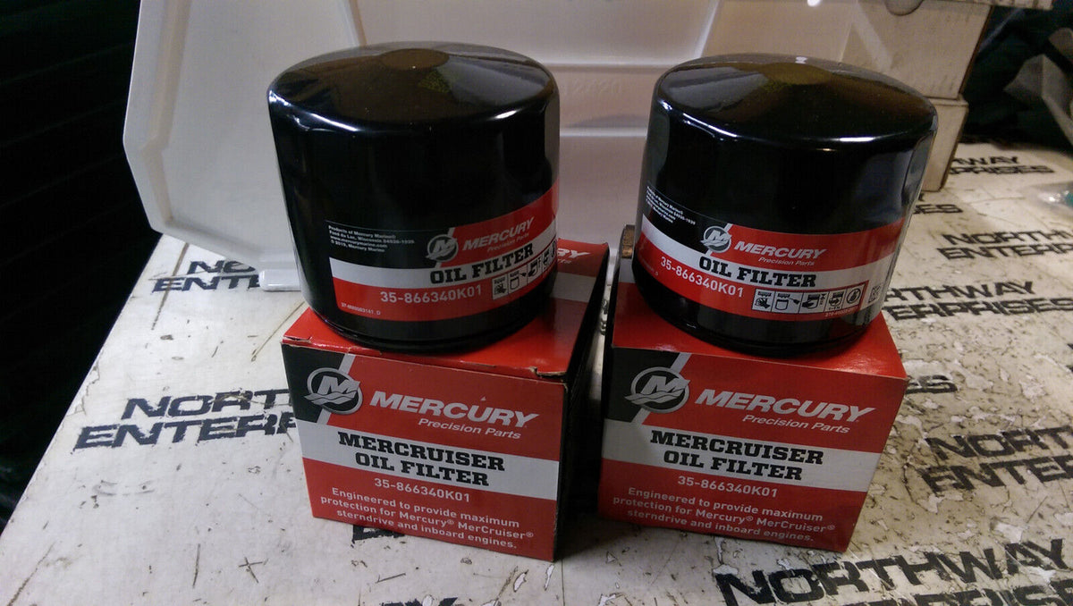 LOT OF 2 PC - Mercury Mercruiser Quicksilver Oem Part # 35-866340K01 Filter-Oil