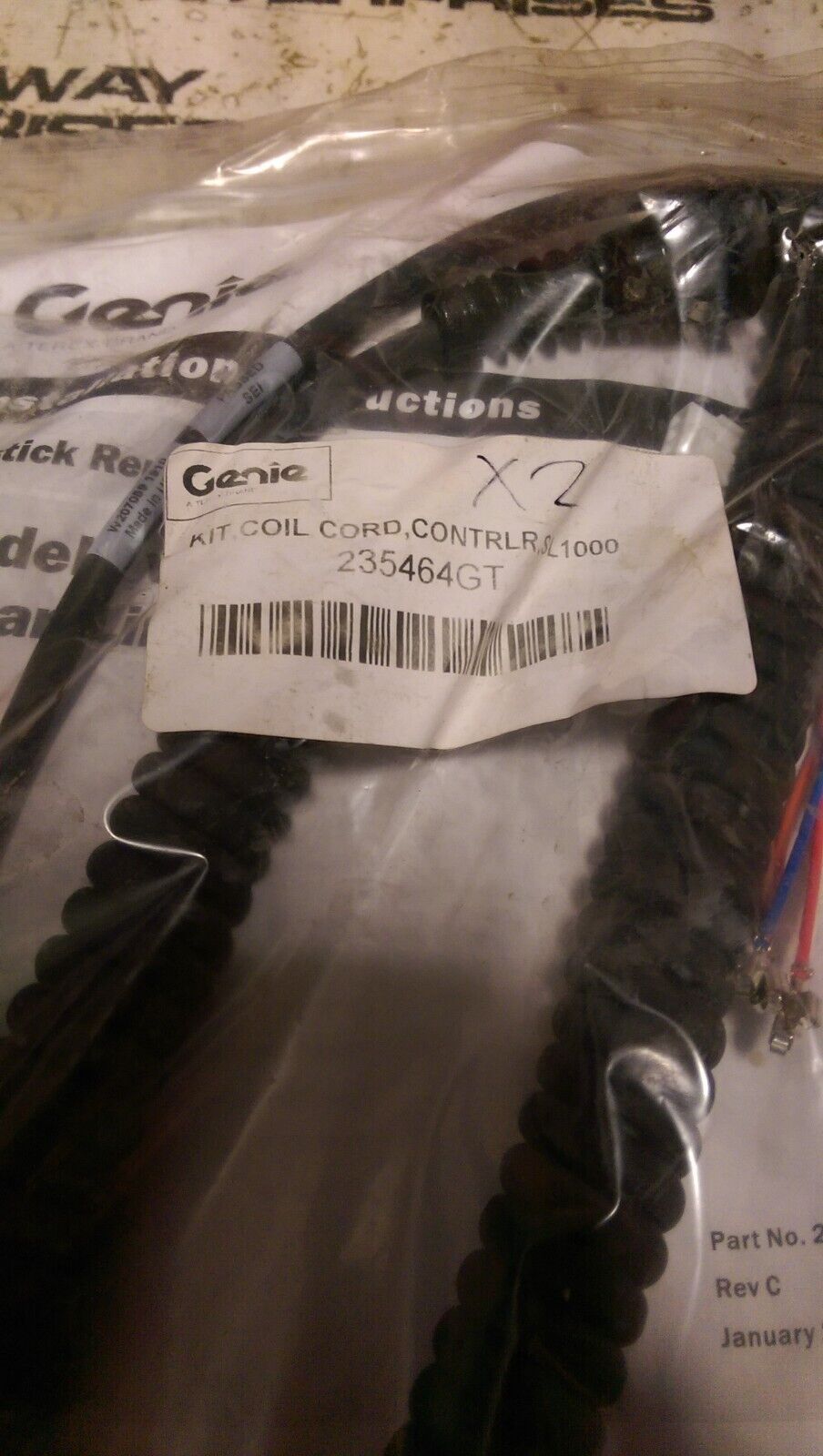 235464GT Control Box Coil Cord for Gen 6 Genie GS2046 GS2646 GS3246 SL1000