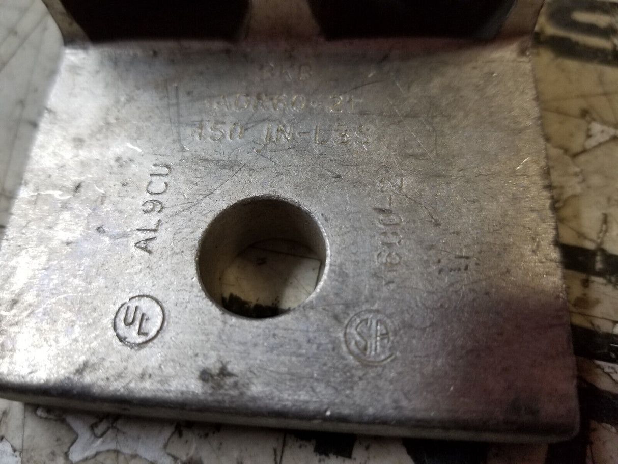 ABB Blackburn ADR60-21 Two-Conductor, One-Hole Mount Buss