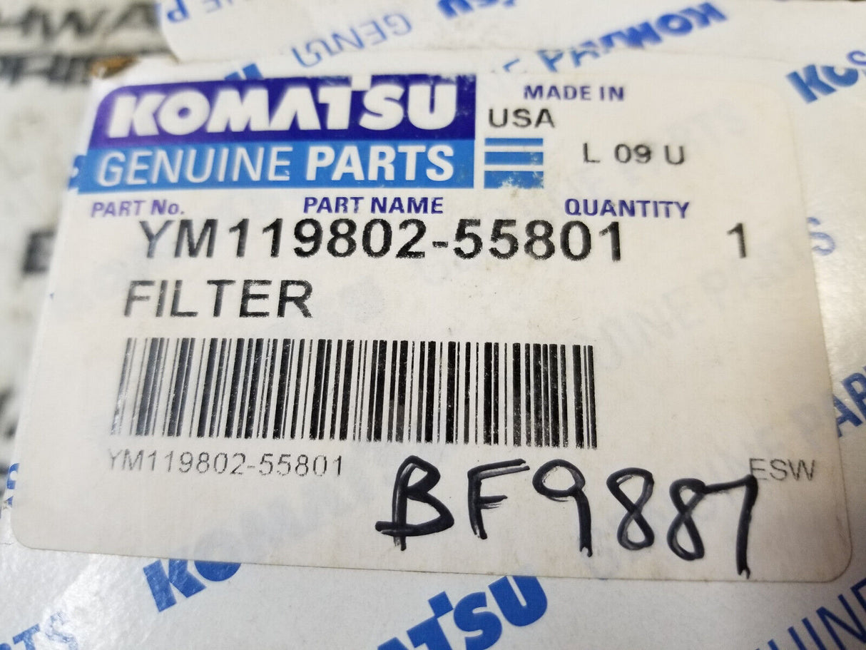 KOMATSU YM119802-55801 FUEL FILTER ALSO FITS BF9887
