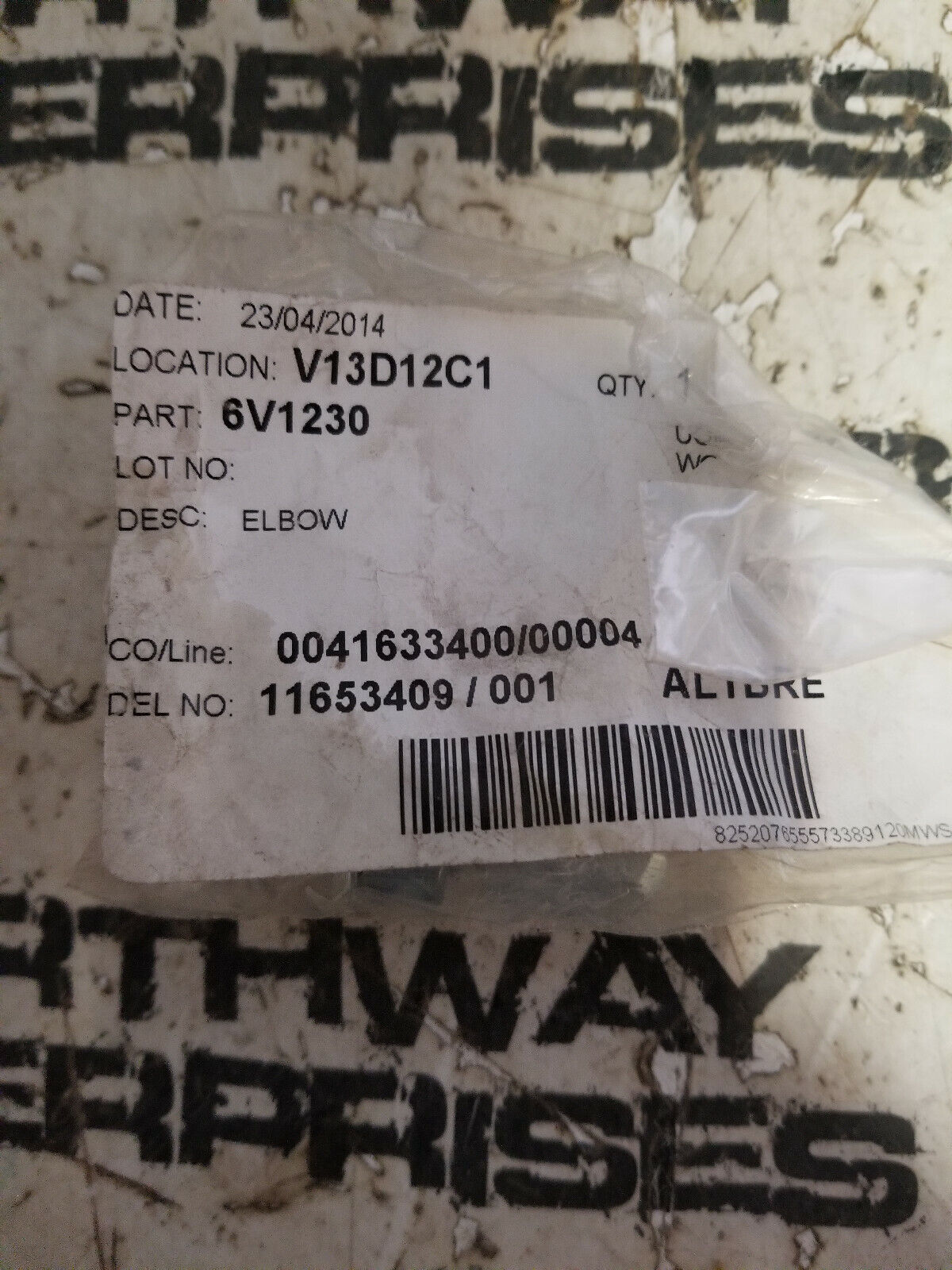 6V-1230 CATERPILLAR Elbow Adapter