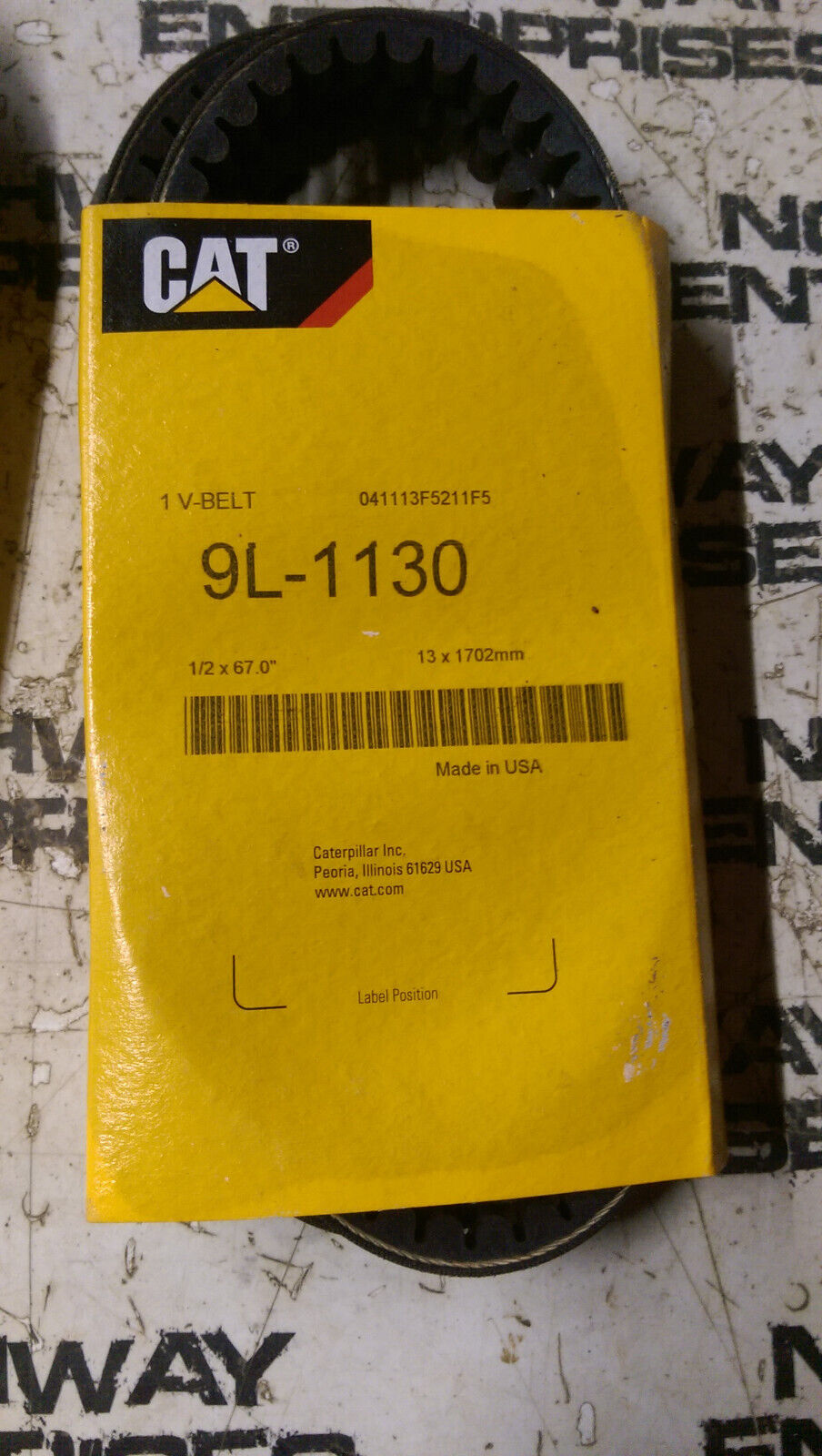 9L1130 Caterpillar 9L-1130 V-belt 1/2 x 67.0"