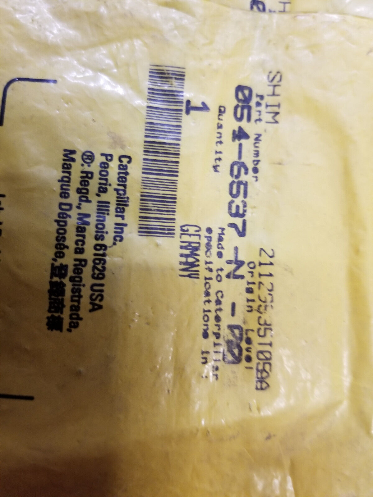 LOT OF 2PC - 054-6537 CATERPILLAR SHIM 0546537