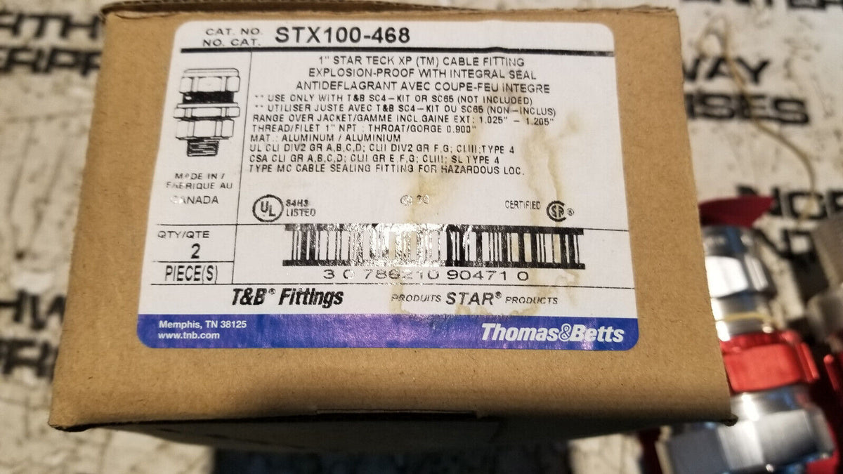 Thomas & Betts STX100-468 1" CABLE FITTING, 1 BOX - 2 FITTINGS