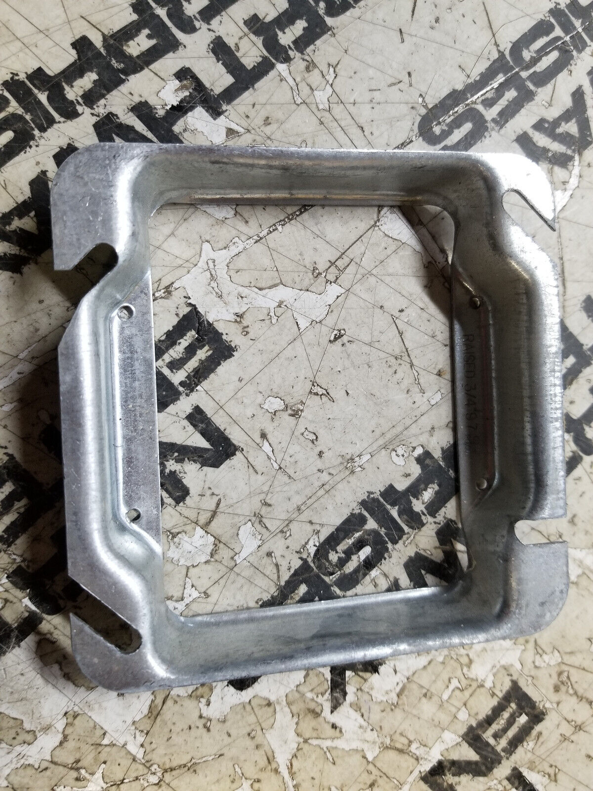 LOT OF 14PC - ABB 4 inch x 3/4 inch Raised Ring 2 Device Steel City Square Cover