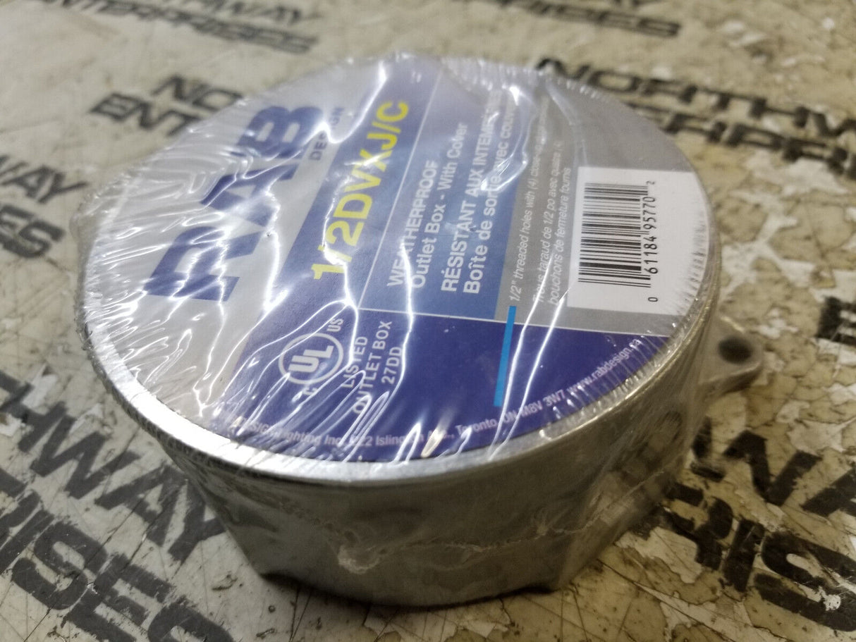 1/2DVXJ/C RAB OUTLET BOX WEATHERPROOF W/ COVER