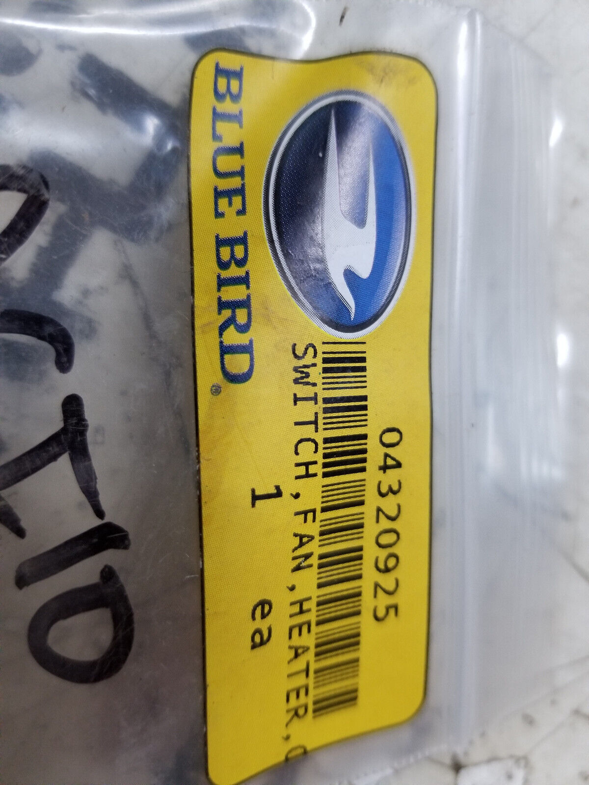 04320925 BLUEBIRD FAN HEATER SWITCH