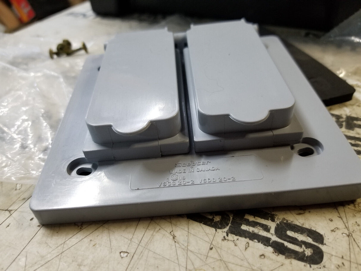 SCEPTER VSDD202 PVC WP DBL GANG COV. DBL DOOR DUP. REC. VSDD20-2