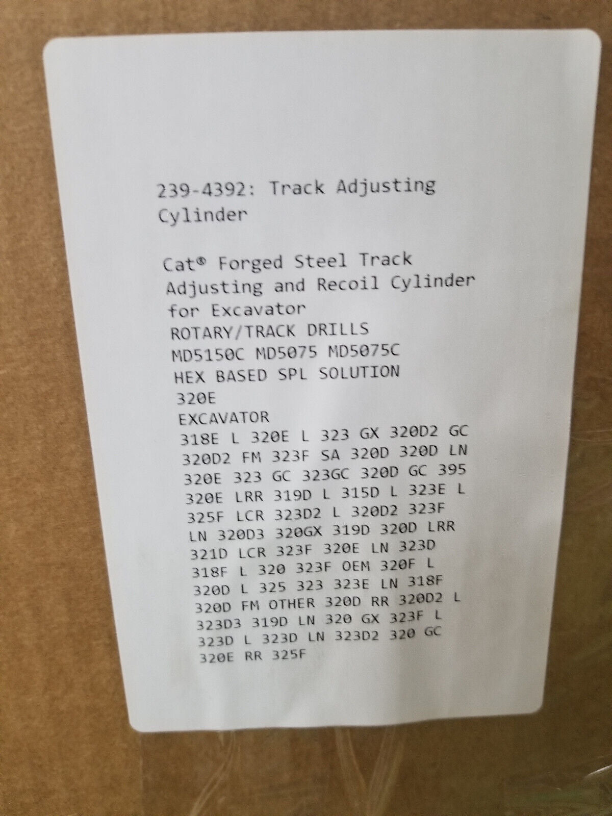 Caterpillar 239-4392 Forged Steel Track Adjusting and Recoil Cylinder 2394392