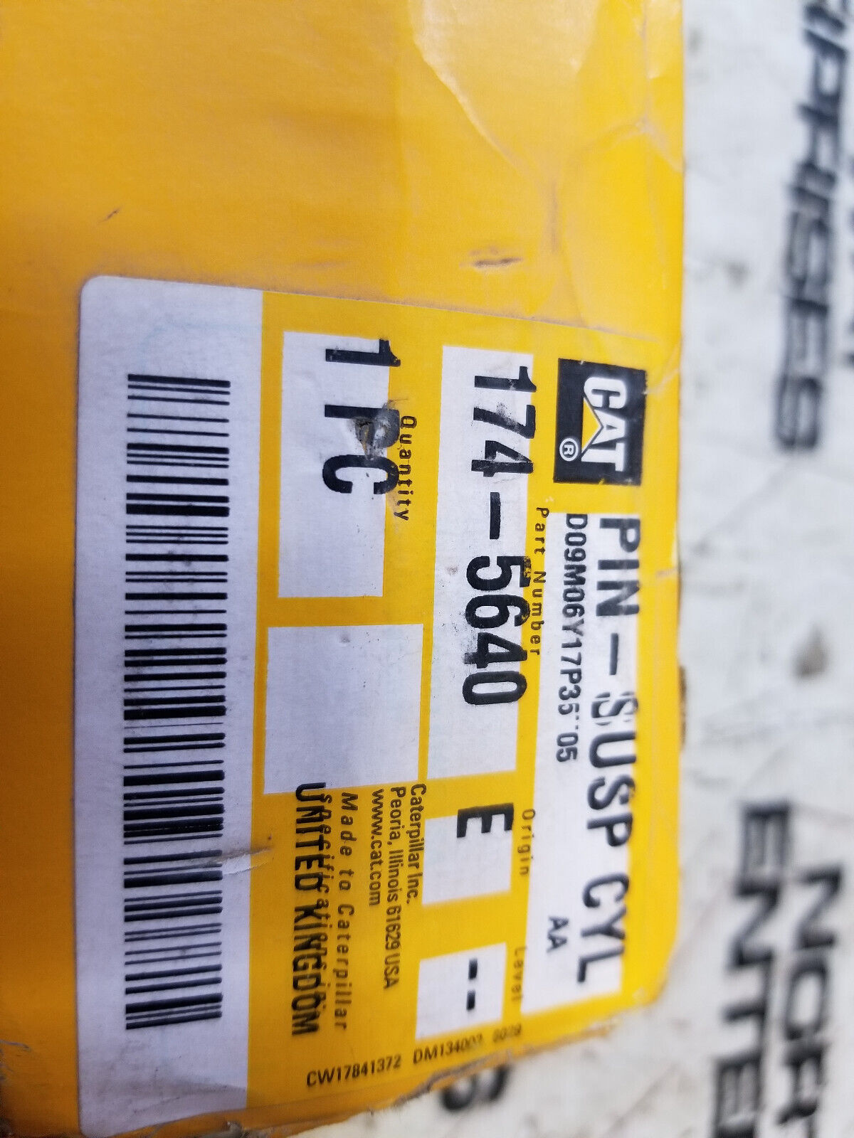 174-5640 CATERPILLAR 63.5mm Outside Diameter Linkage Pin