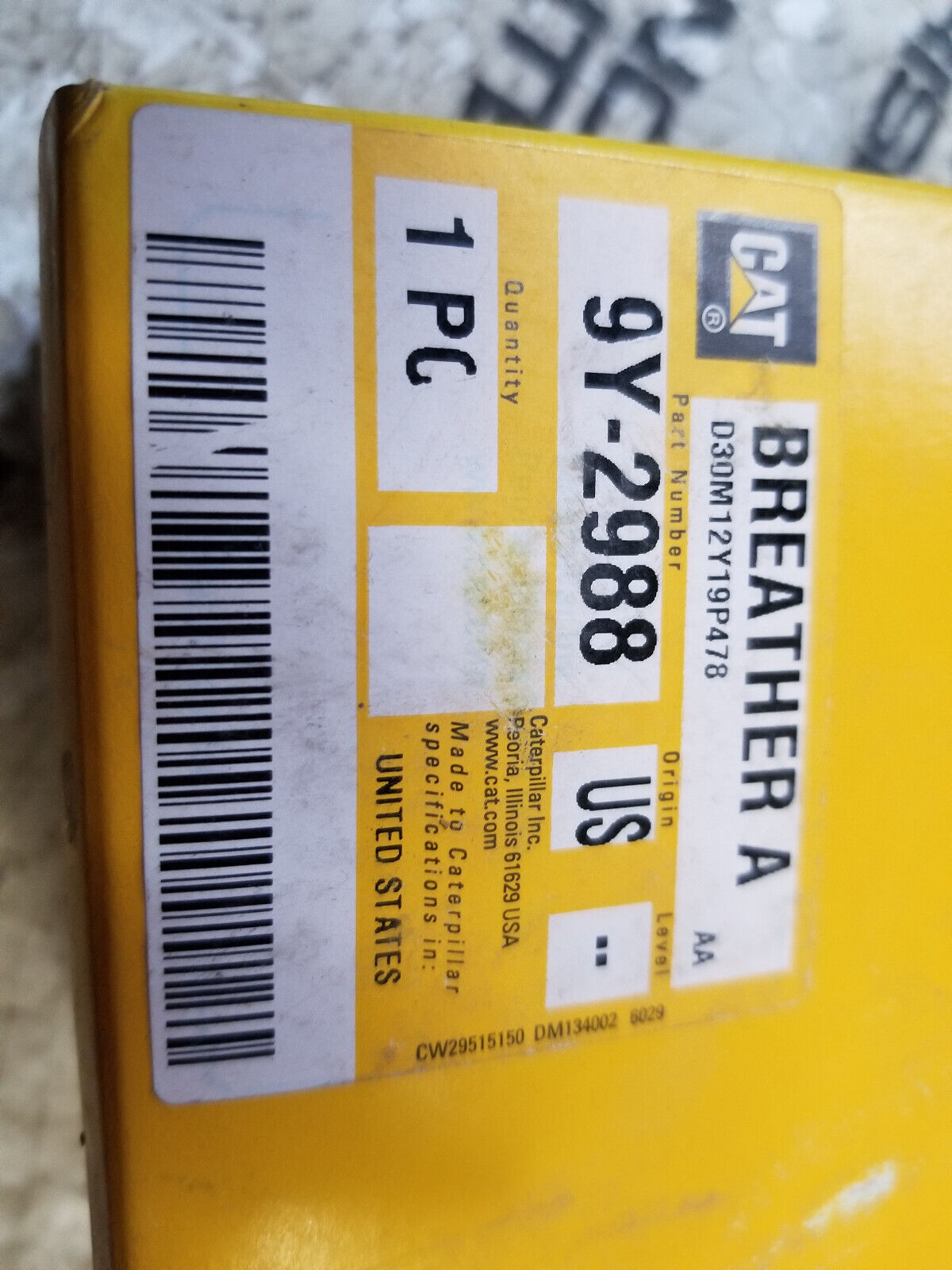 9Y-2988 CATERPILLAR Engine Crankcase Breather