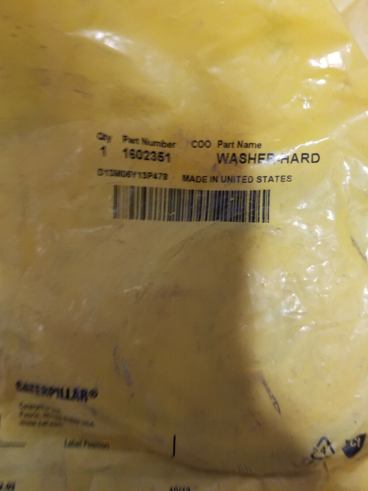 160-2351 CATERPILLAR FLAT WASHER