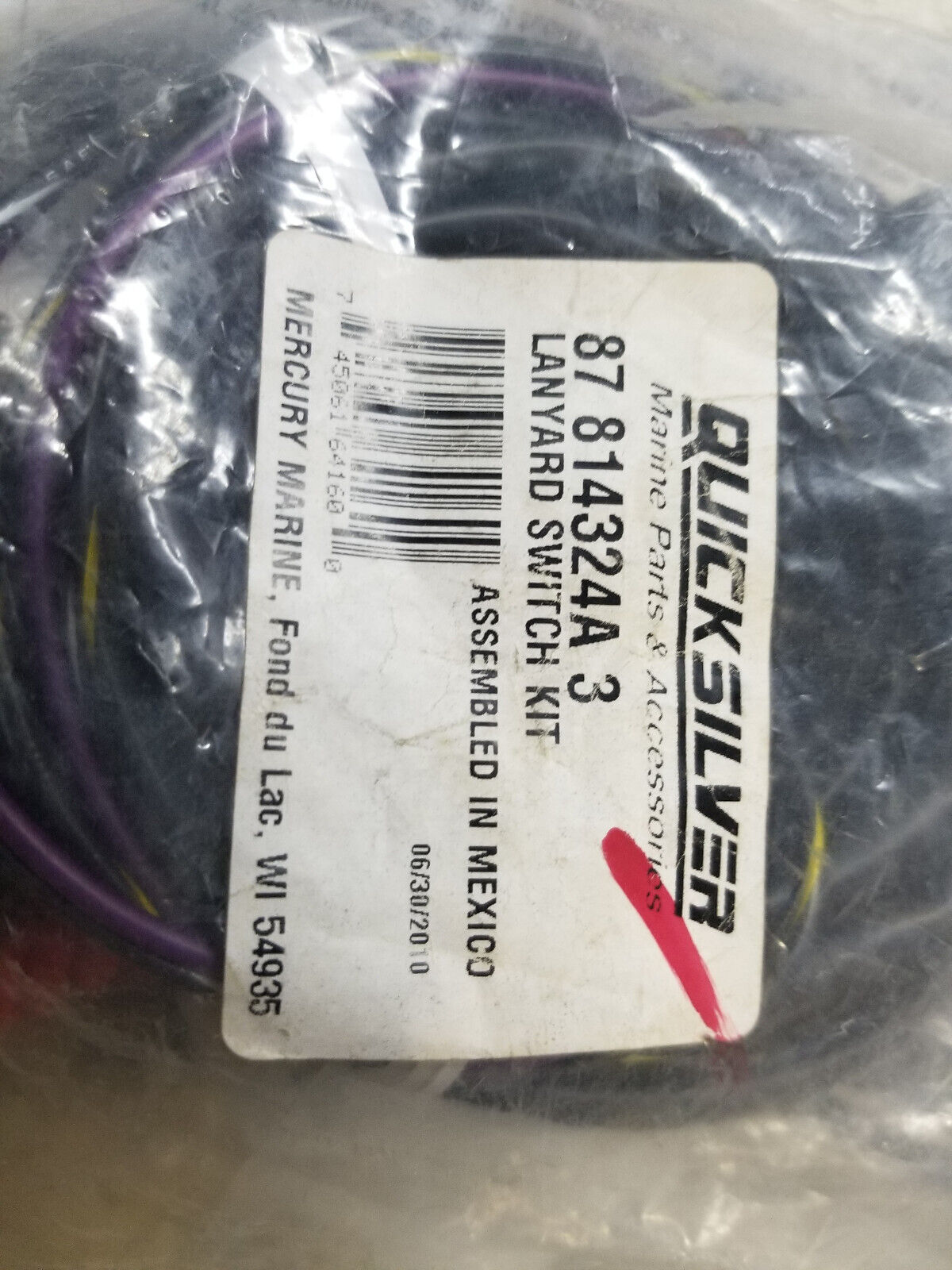 Mercury Quicksilver 87-814324A3 Lanyard Switch Kit OEM New Factory Parts Ope
