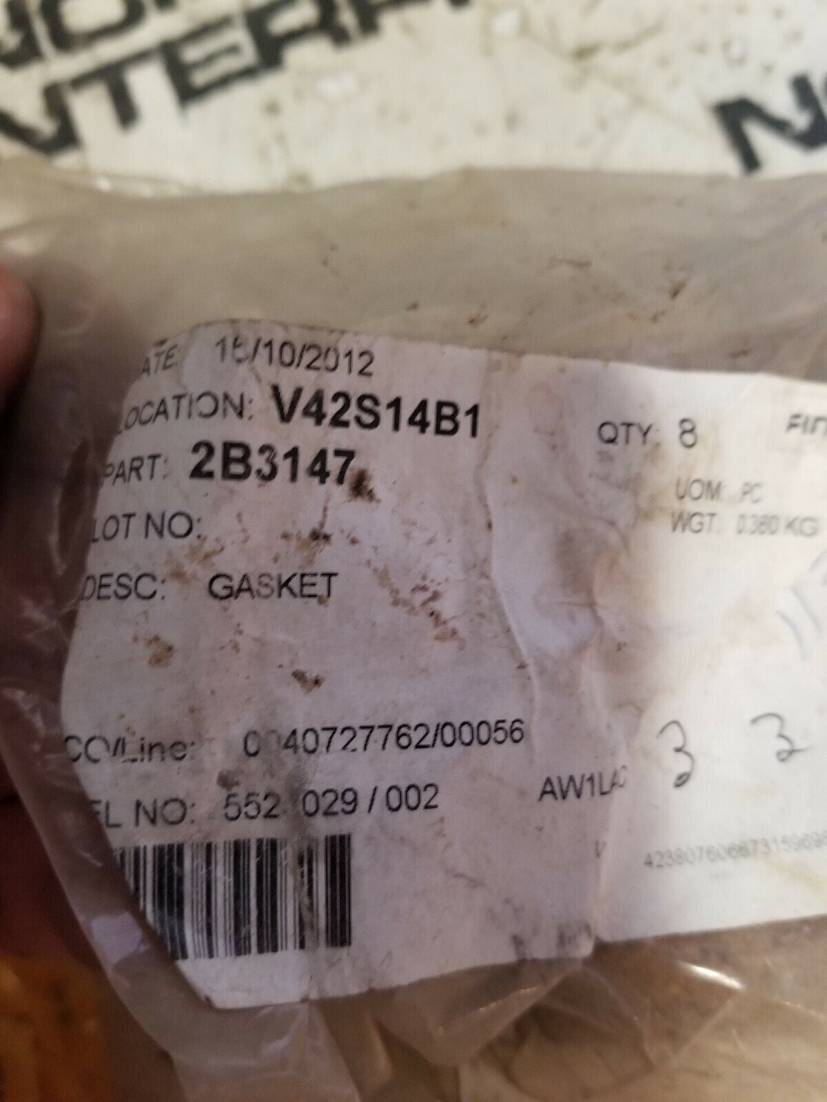 2B-3147 LOT OF 5 PIECES CATERPILLAR GASKET