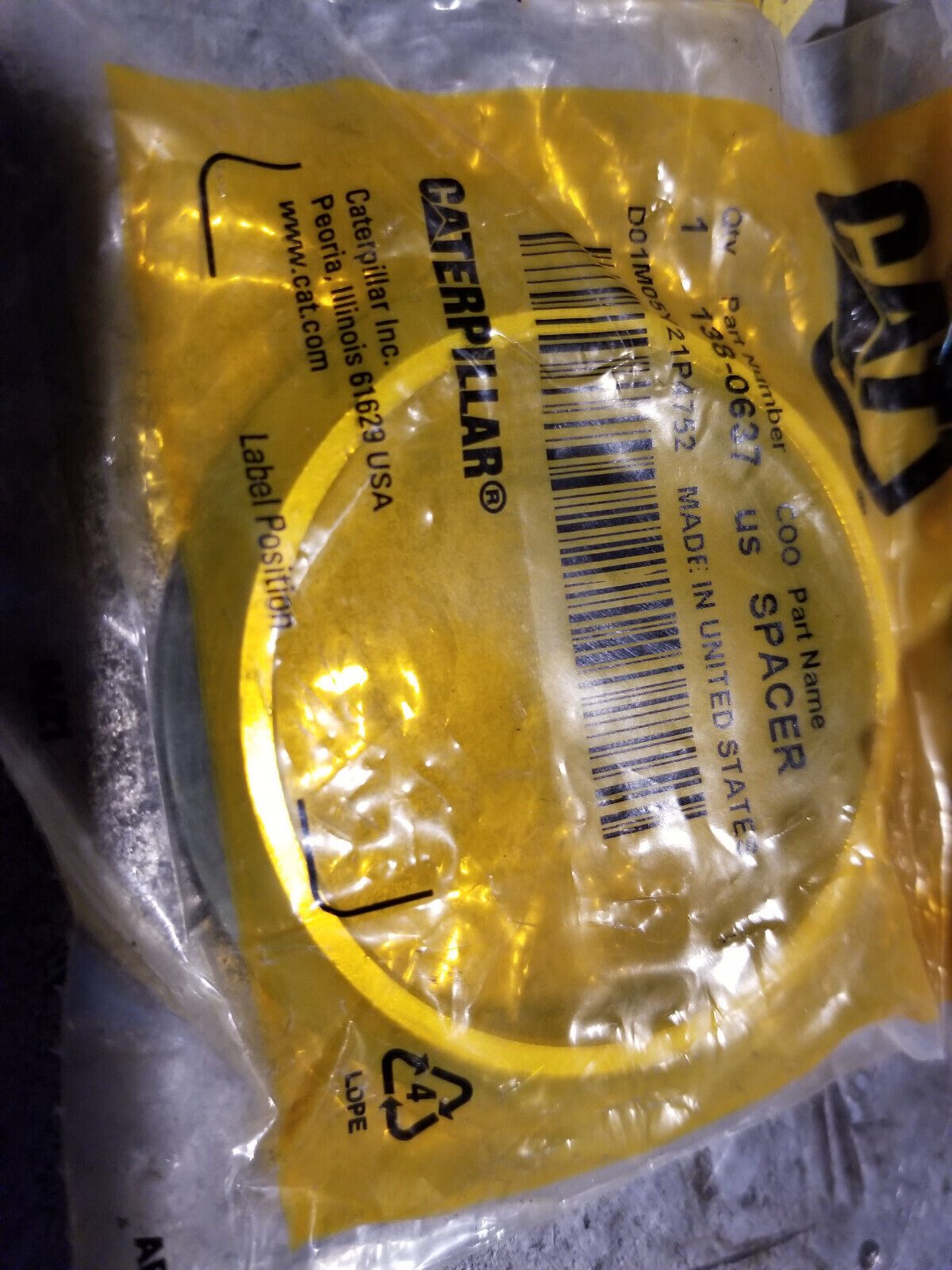 CAT 138-0637 7mm Thick Mounting Spacer 1380637