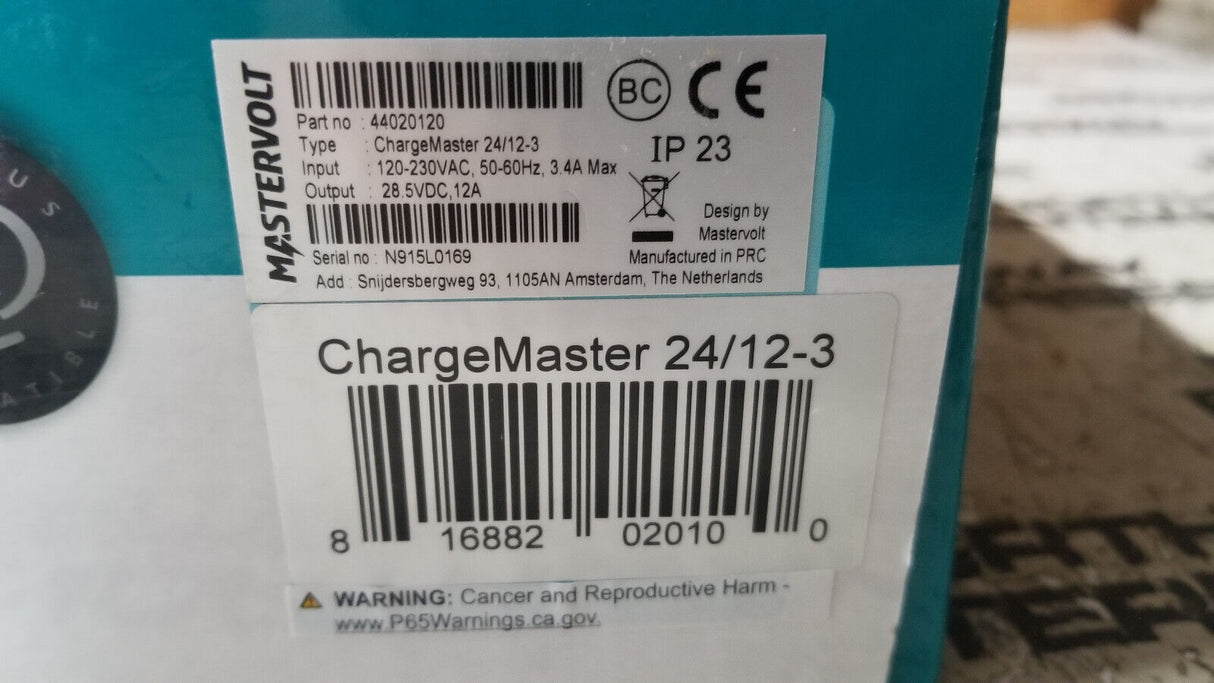 Mastervolt Chargemaster 12A 24V Output 120/230V Input 44020120