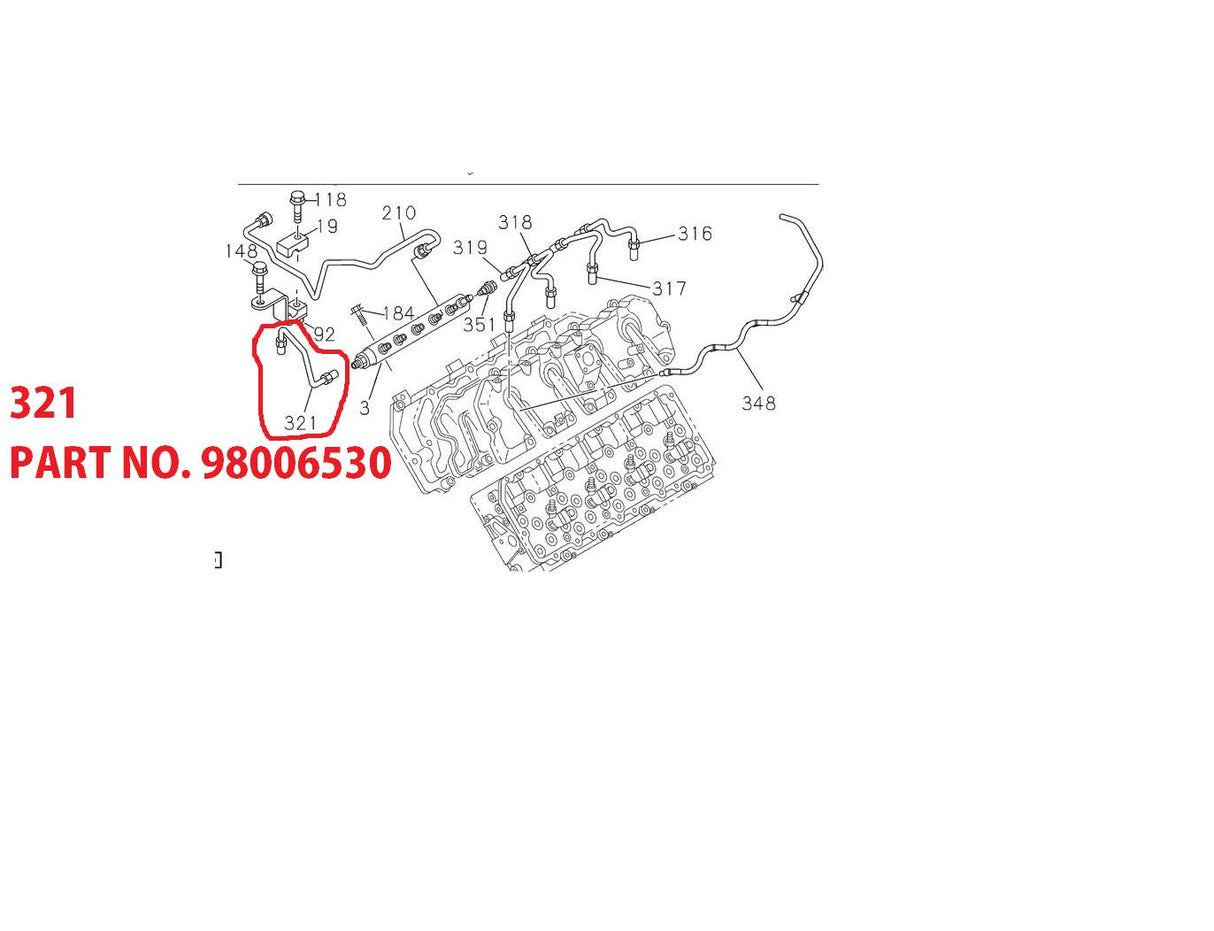 06 07 08 09 10 2006-2010 6.6 LBZ LMM Duramax CP3 TO FUEL RAIL LINE 98006530