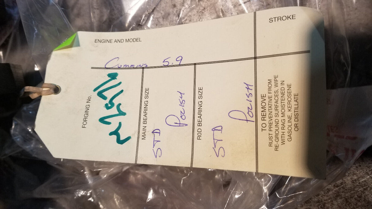 REMAN 3944204 3941199 5.9L CUMMINS CRANKSHAFT SONOFLUXED POLISHED STD RE2976