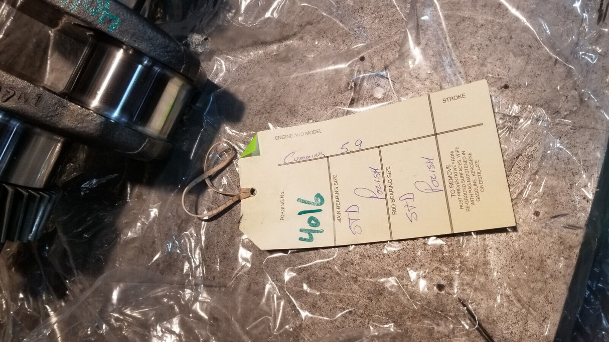 REMAN CUMMINS 5.9L CRANKSHAFT 3929037 SONOFLUXED POLISHED REF4016