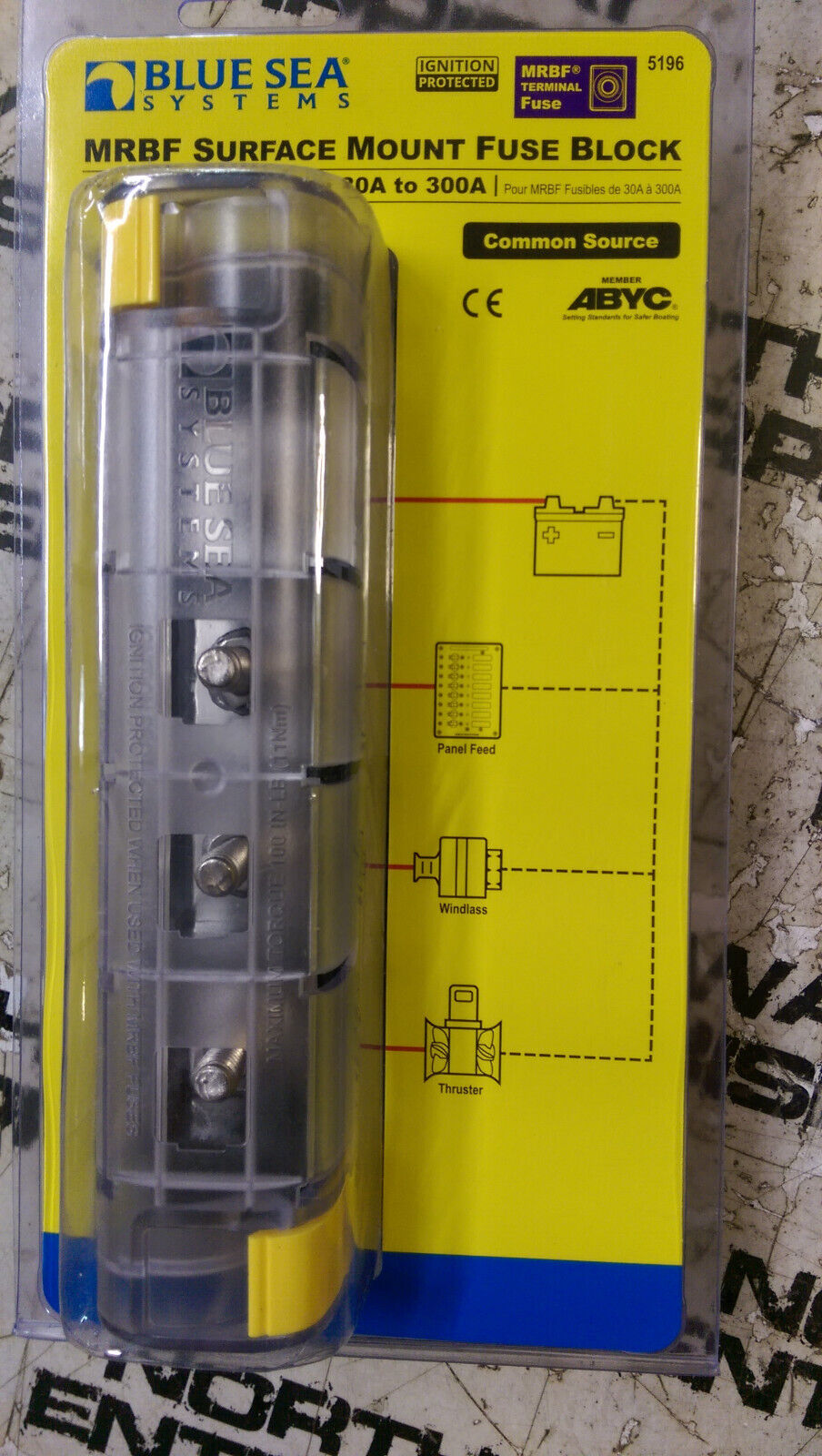 Blue Sea MRBF 3-Circuit Fuse Block Common Source 5196