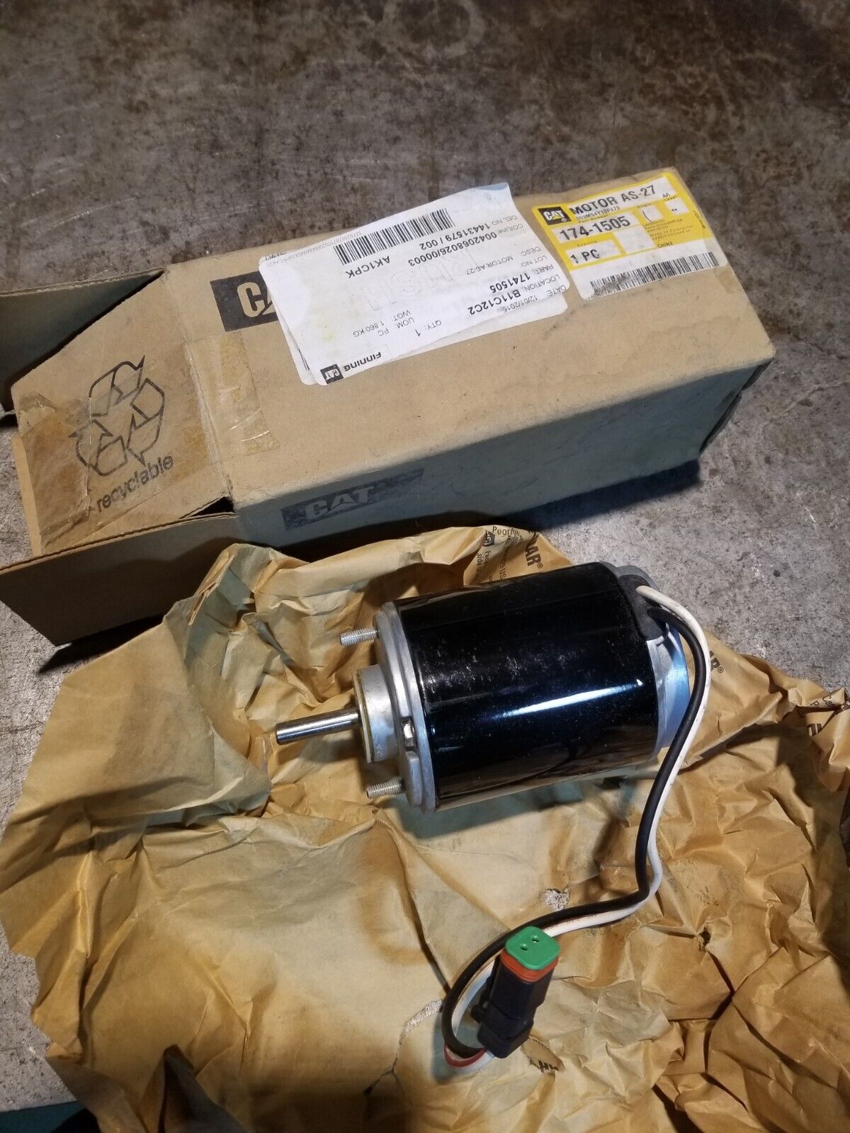 CATERPILLAR Blower Motor 174-1505 24 Volt, 5/16" Shaft 1741505