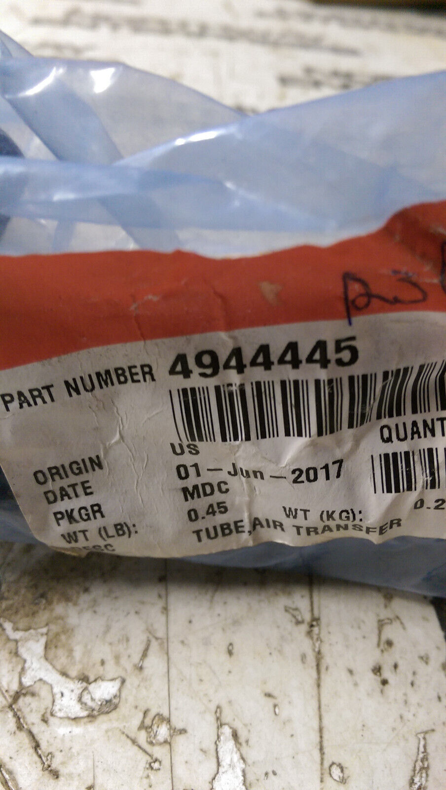 4944445 CUMMINS AIR TRANSFER TUBE
