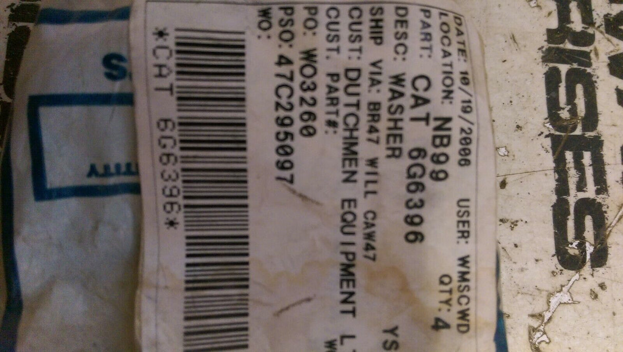 CATERPILLAR 6G-6396: WASHER LOT OF 4 PIECES
