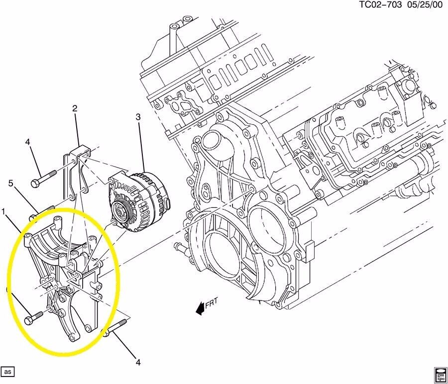 01-10 LB7 LLY LBZ DURAMAX AIR CONDITIONER COMPRESSOR BRACKET 6.6 97386417