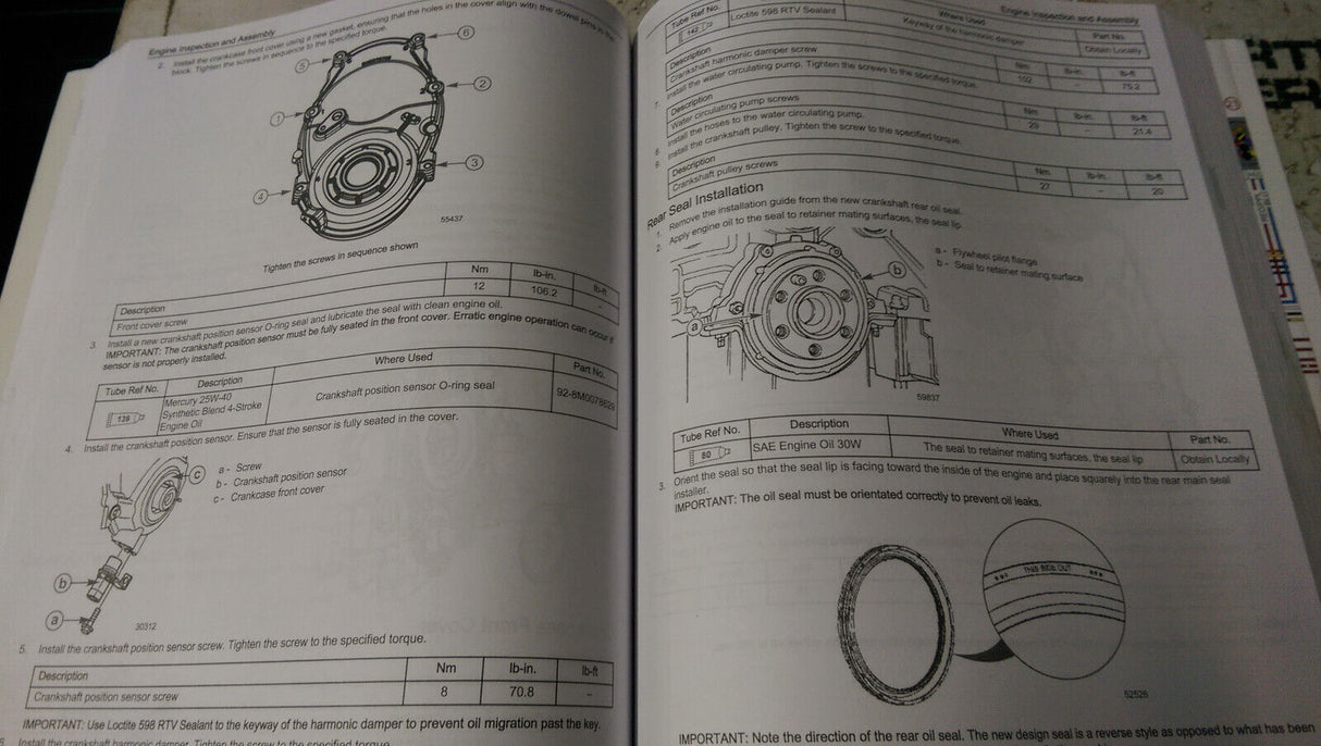 2015 Mercury MerCruiser Outboard 6.2L Service Manual P/N 90-8M0099748